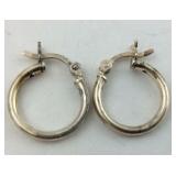 .925 Sterling 1/2" X 1/2" Small Hoop Earrings