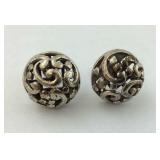 .925 Sterling Earrings Nice 15.3 mm wide Face