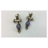 .925 Sterling Lavender Earrings