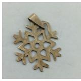 .925 Sterling 1" Long "Snowflake" Pendant