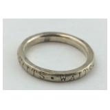 .925 Sterling "Waits" Inscribed Band Size 7