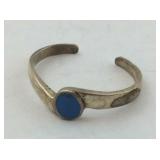 .925 Sterling Blue Turquoise Adjustable Ring