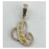 .925 Sterling White Cz Stone Pendant