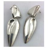 .925 Sterling 2" Long Contempary Earrings