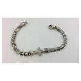 .925 Sterling Cross/Crucifix With CZ 7" Long