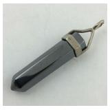 .925 Sterling Black Hexagon Crystal Pendant 1