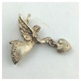 .925 Sterling "Angel Holding Heart" Pendant