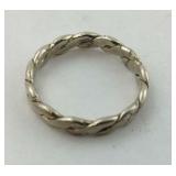.925 Sterling Cross over Eternity Band Size 6.5