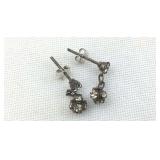 CZ Sterling Silver Dangle Earrings