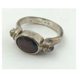 .925 Sterling Deep Red Garnet With Cabachons on