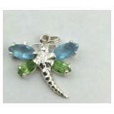 .925 Sterling Blue & Green Stones for wings