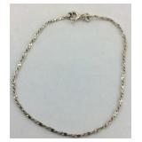 .925 Sterling Rope Chain Bracelet 7" Long