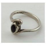 .925 Sterling Black Onyx Ring Size 6.5