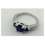 .925 Synthetic Sapphire Ring NEW Size 9.75