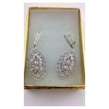 .925 Light Purple Amethyst/CZ Dangle Earrings NEW