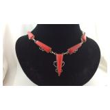.925 Stunning Red Coral NEW IN BOX 18" Necklace