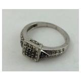 .925 .05Ctw Natural Black Diamonds Accent Ring