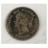 1891 Canadian 5 cent piece