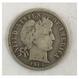 1914 D Barber Dime