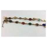 Two Gold Filled Bracelets with Multi-colored