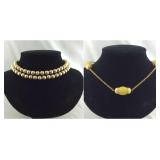 Two Necklaces, the gold tone beaded is Monet