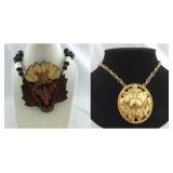 Two Necklaces with Animal Faces