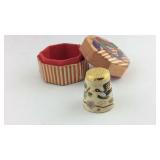 Sewing Thimble with decorative storage box