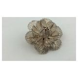 Sterling flower brooch