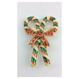 Lenox Candy Cane gemstone Brooch