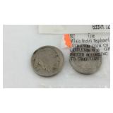 Two Buffalo nickels, 1927 and illegible date