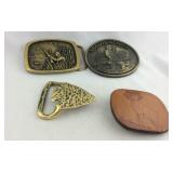 Four Belt Buckles, Duck hunter, Arrow head, NRA