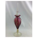 Glass perfume bottle 7 1/2 inches tall with