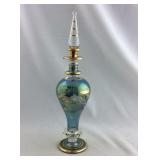 Glass perfume bottle 7 1/2 inches tall with