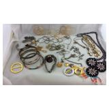Bag of costume jewelry, bracelets,  beaded