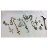 Religious crosses and medallions