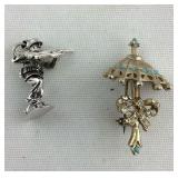 Soldier pendant and parasol pin