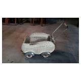 Vintage wicker baby carriage with hood, however,