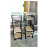 Two stands with under shelves. Metal frames with
