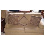 Oversized loveseat with throw pillows. Nice