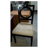 Dining room side chair with beige upholstered