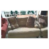 Single cushion love seat with two rectangular