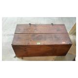 Wooden toy / storage box with hinged lid - 27 x