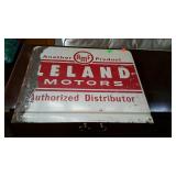 AMF product metal sign, does show age ware, and