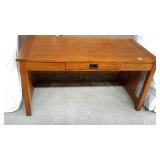 Wooden office desk with single drawer on both