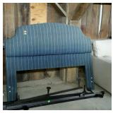Blue and white padded headboard 62" long with