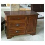 Dresser, three drawer dresser with side door