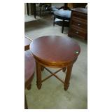 Round end table measures 26in dia. and 25in tall