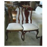 Two queen Anne dining chairs some wear
