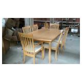 Dining table, natural color dining table with 6