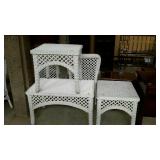 Sunroom coffee and end table set wicker